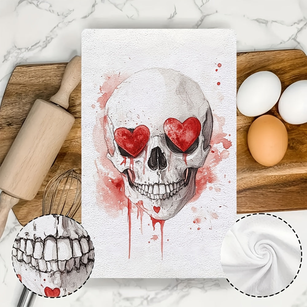 2 Ultra Soft Kitchen Towels Love Language Is Sarcasm Skull 40x60cm Absorbent