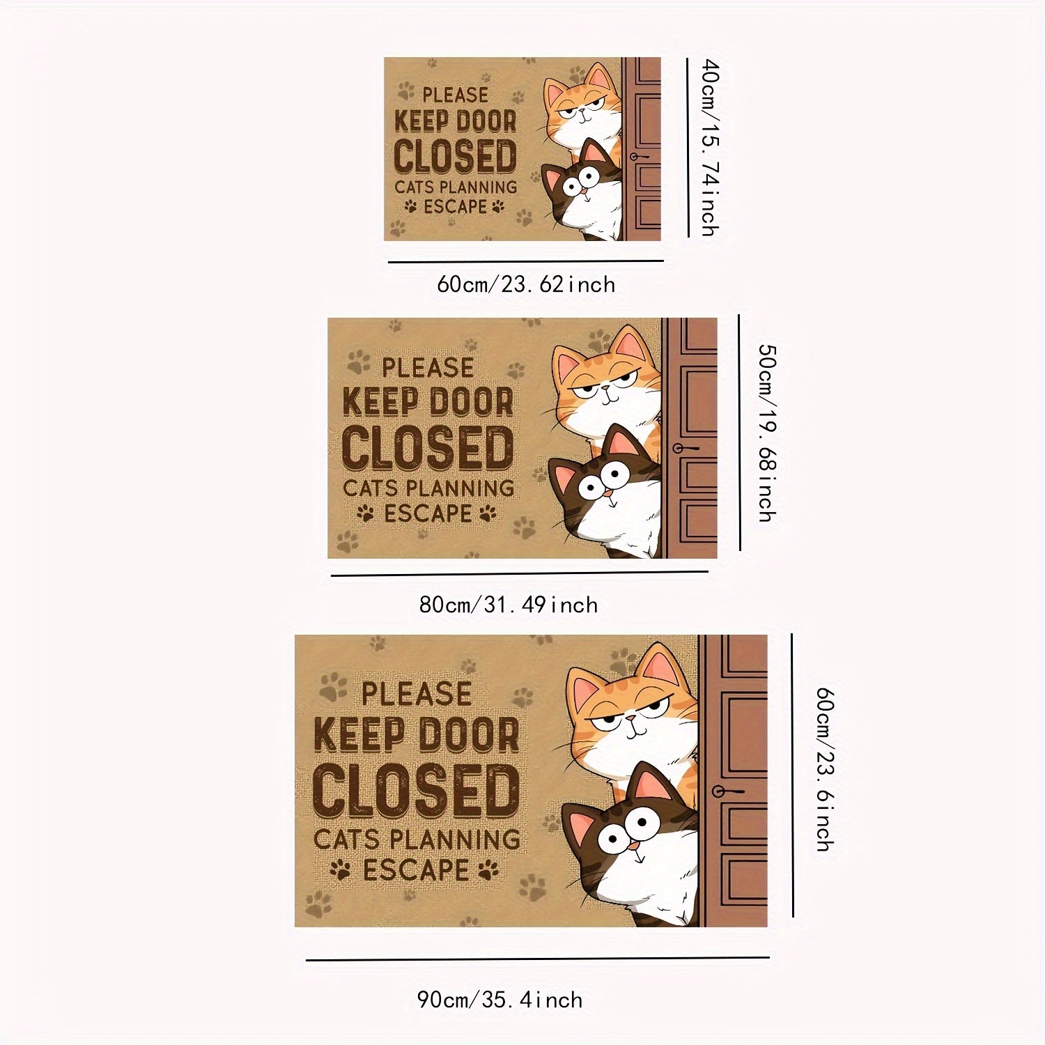 Встречайте гостей очаровательным ковриком с изображением кошек. Изготовлен из нескользящего, устойчивого к пятнам полиэфирного материала, легко чистится в стиральной машине, идеально подходит для декора дома.