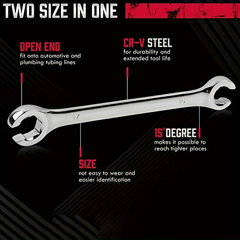 Juego de 4 llaves de vaso con extremo desplazado, acero CR-V, métrico 9-17mm