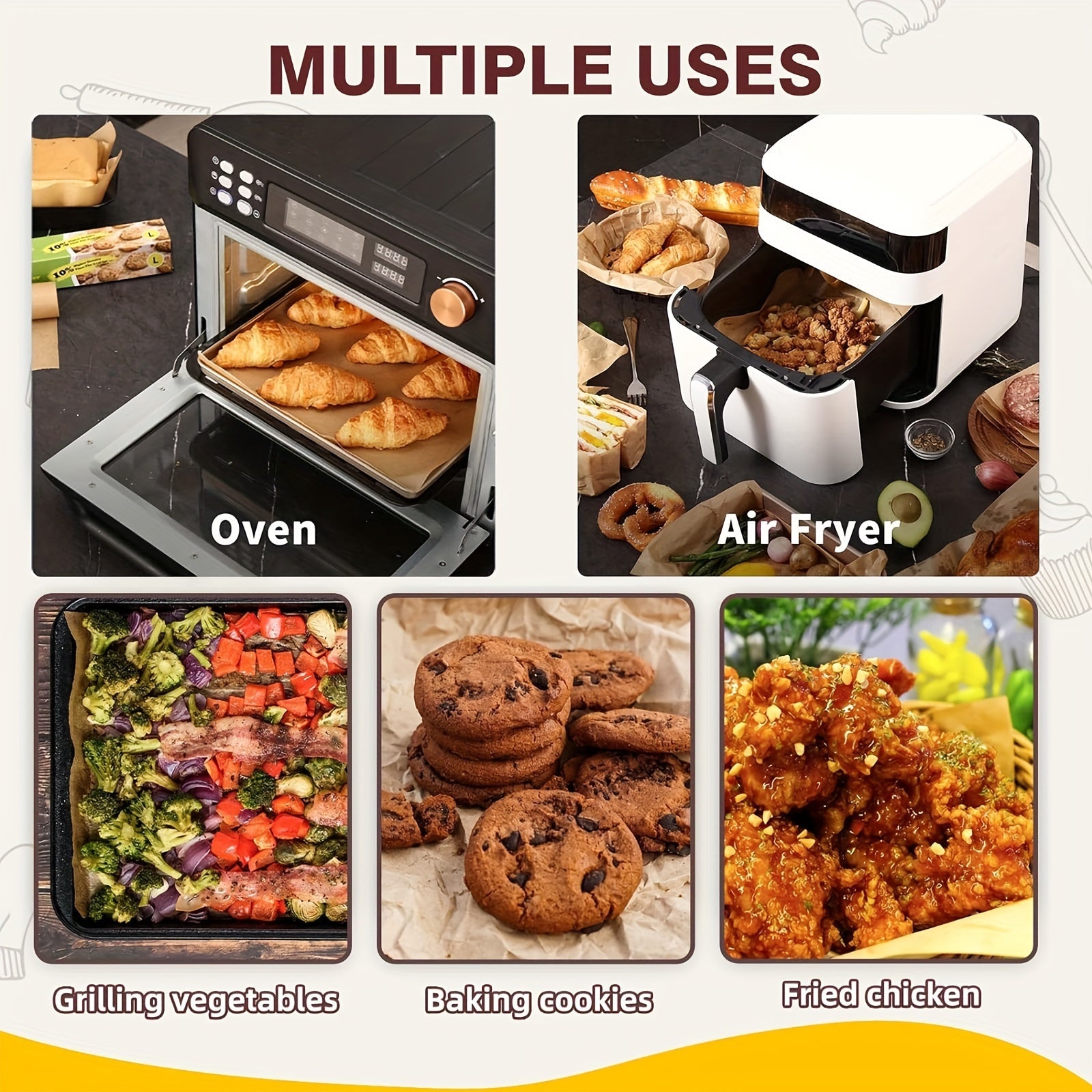 Unbleached Parchment Paper Roll 30.48cm Heavy Duty Non-Stick Baking Cooking