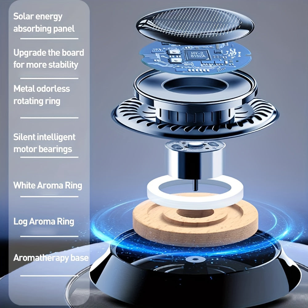 Solar-Powered Car Aromatherapy Diffuser Rotates Long-Lasting Fragrance Interior Accessory