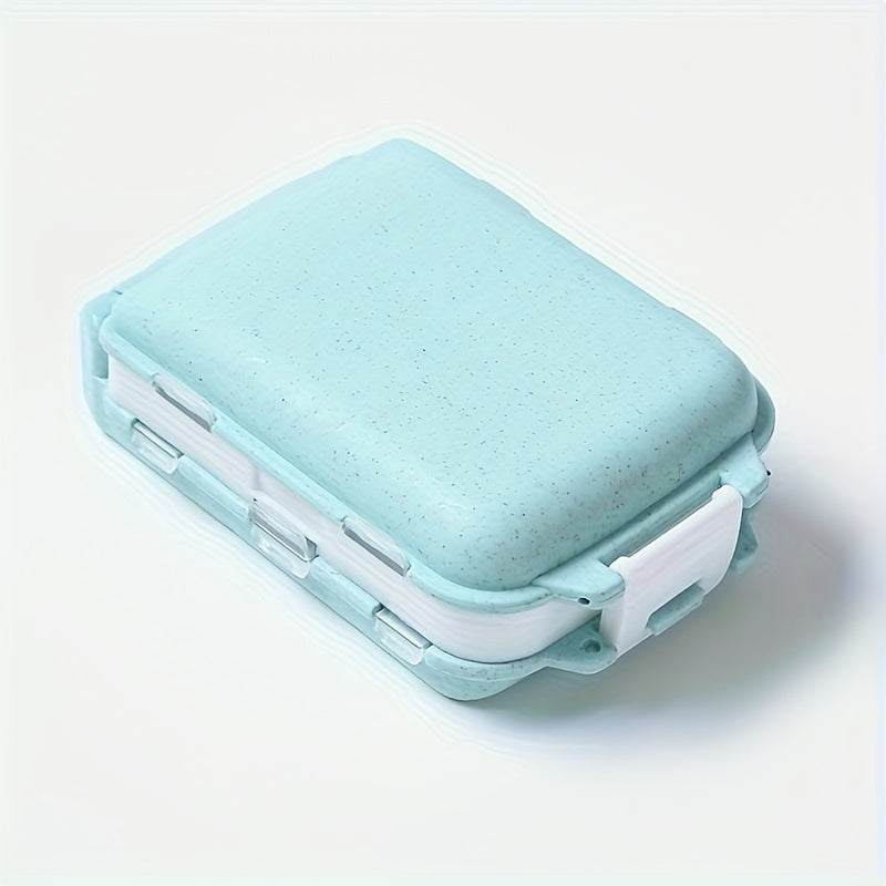 Portable Medicine Box Foldable Travel First Aid Organizer with 8 Compartments