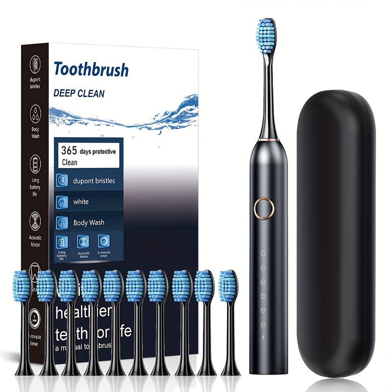 Adult Electric Toothbrush Kit Deep Clean Soft Bristles USB Rechargeable