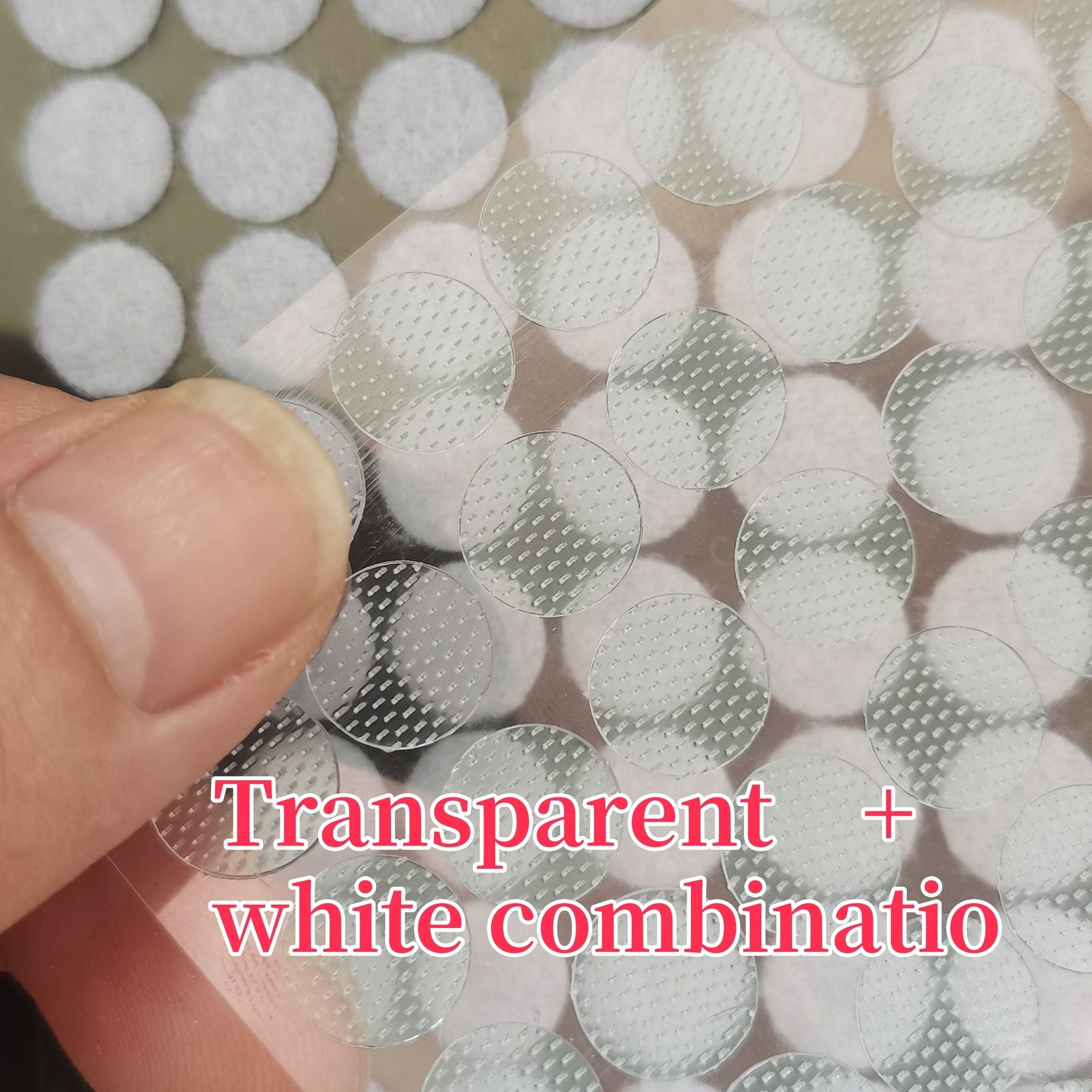 1000pcs 1cm Transparent Nylon Self-Adhesive Hook Rings for DIY Home Office Classroom