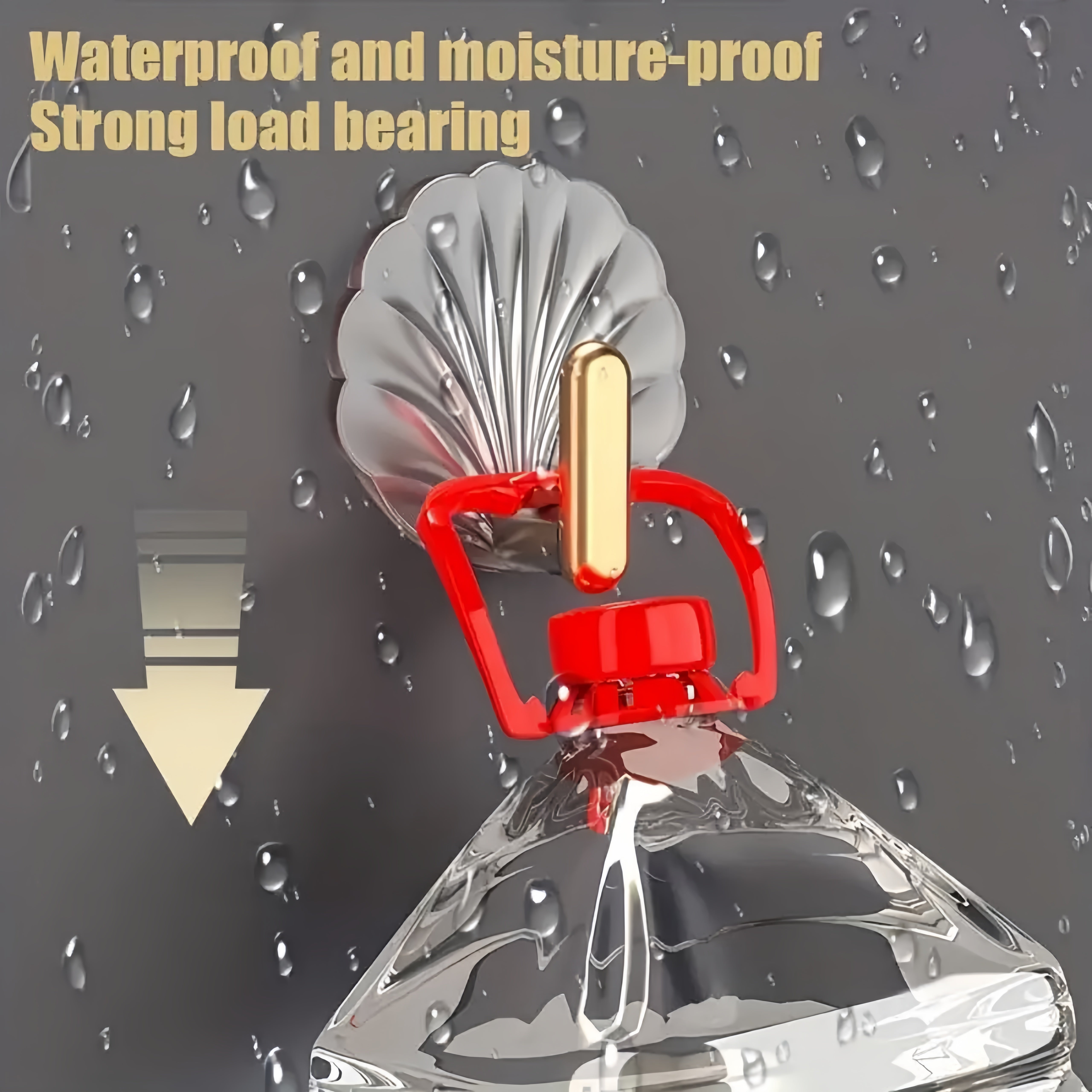 Light Gold-Plated Waterproof Heavy Duty Hooks for Kitchen Bathroom Set of 4