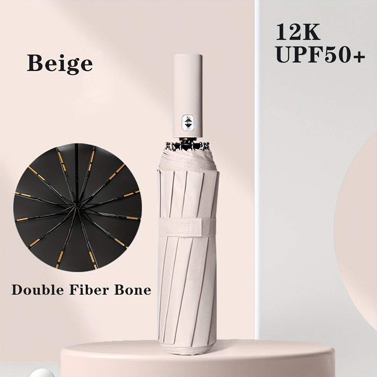 Large Double-Ribbed Automatic Sunshade Umbrella Oversized Wind-Resistant for Two People