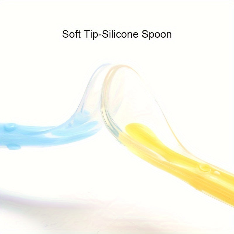 Two Packs Kids Silicone Feeding Spoons Durable Safe for 0 Year+