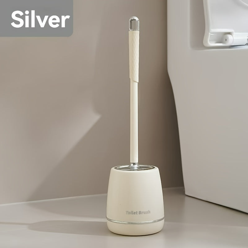 Toilet Brush and Holder Set Compact Space-Saving Deep Cleaning Bathroom Tool