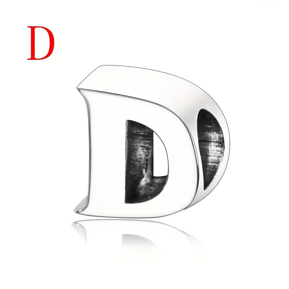 925 Sterling Silver Alphabet Letter Charms Beads for DIY Jewelry Making