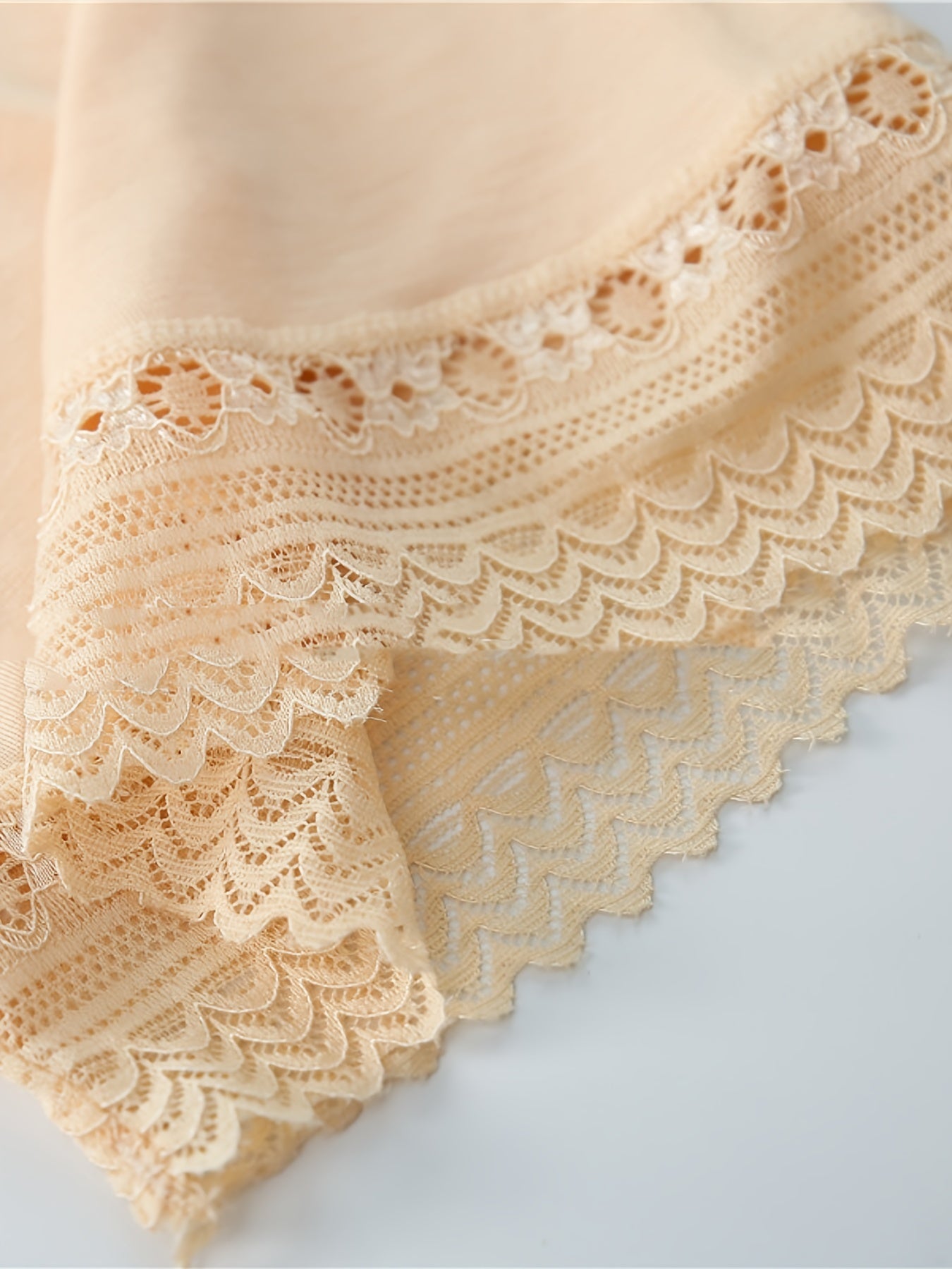 2-компонентные бежевые кружевные боксеры, бесшовные и эластичные с резинкой на талии, комфортное и дышащее белье из смеси модала и спандекса