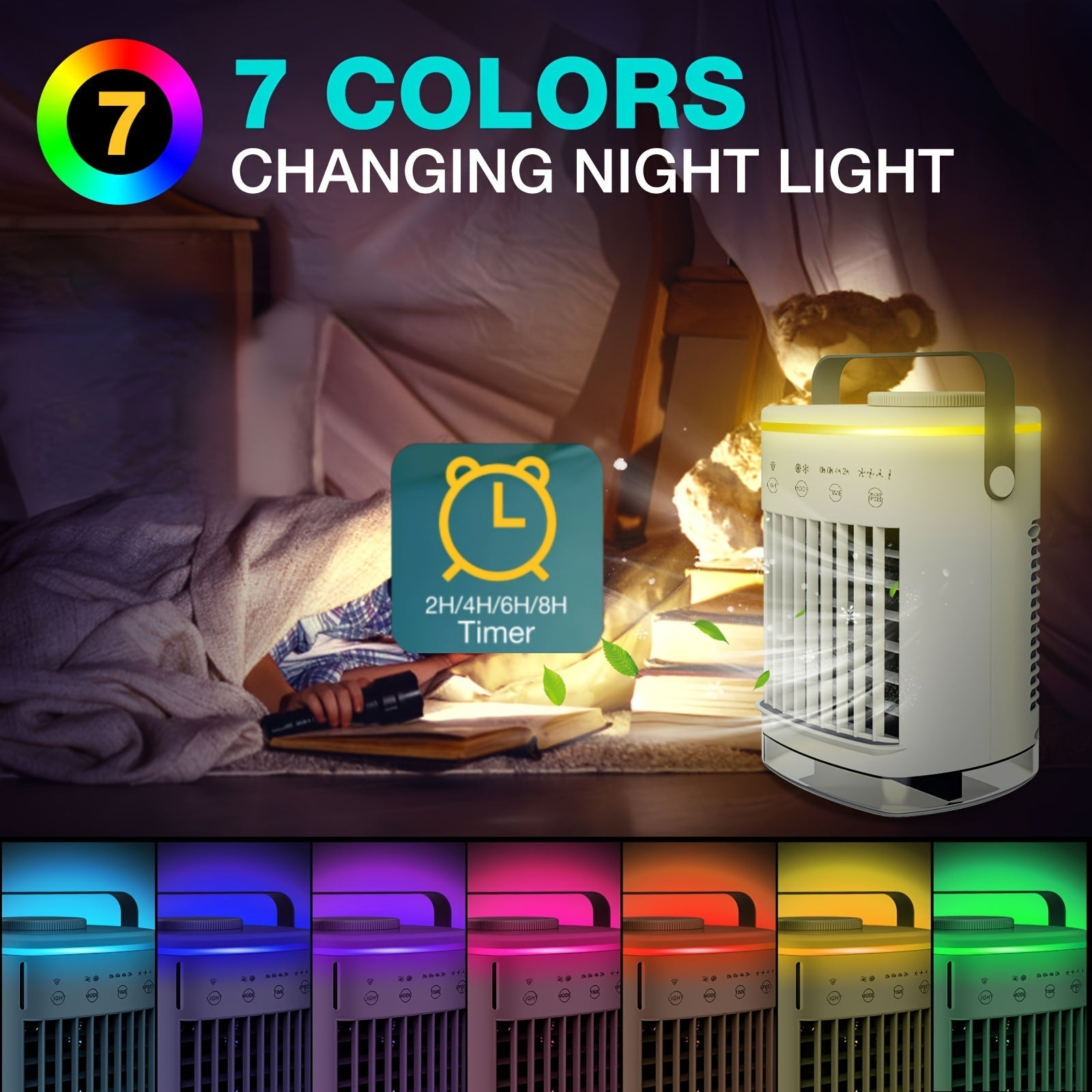 Mini Portable Air Conditioner for Home Office 4-Speed Fan Humidifier