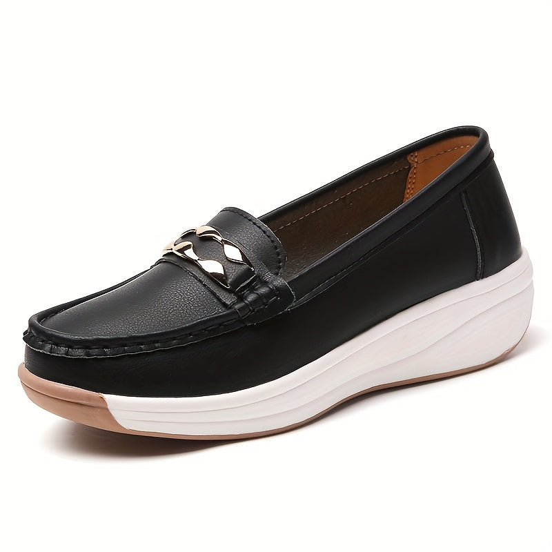 Women's Fashionable Slip-On Loafers with Anti-Slip Thick Soles