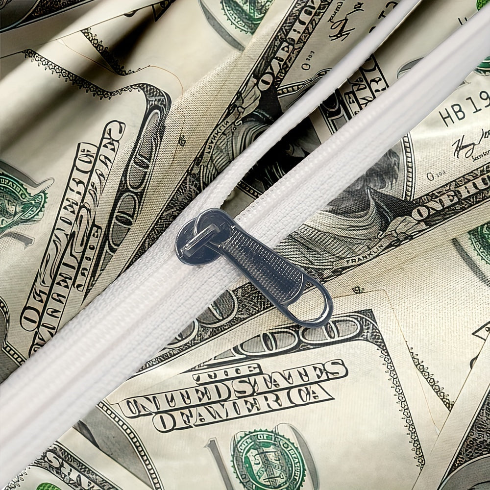 Duvet Cover Set with 100 Print Three-Piece Soft and Comfortable Bedding for Bedroom or Guest Room