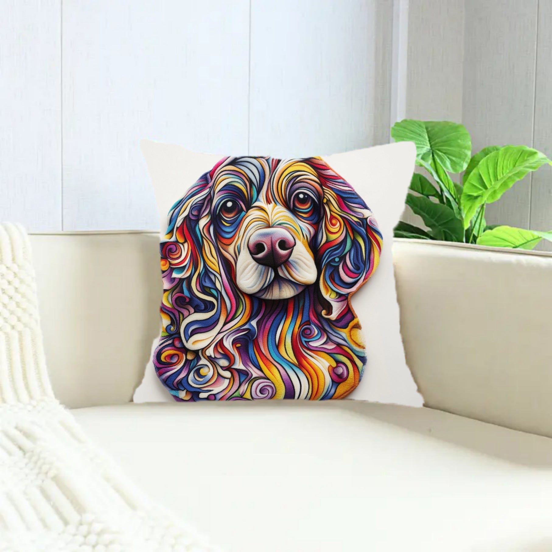 Pet Dog Blanket Polyester Short Plush 45.72x45.72 cm Audiophile Doodle Design Irregular Shape