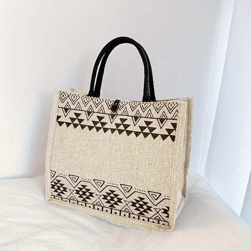 Canvas Tote Bag with Spacious Storage for Shopping and Mommy Duties