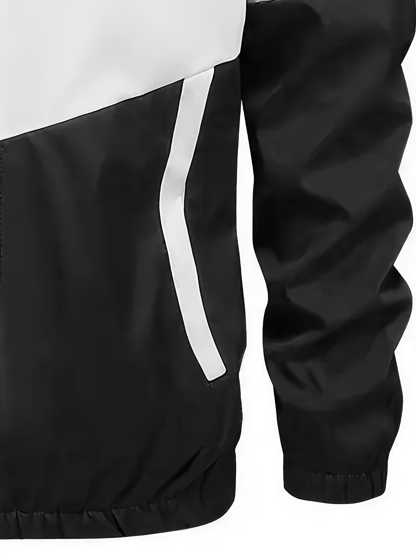 Men's Sports Suit Hooded Jacket and Pants Color Block Polyester Regular Fit