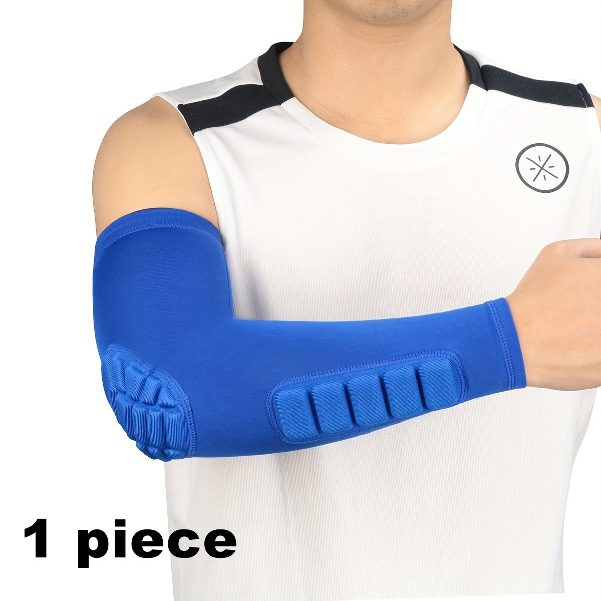 Sports Arm Guard with Detachable Honeycomb Pad Anti-Slip Strip for Basketball Football Cycling Rugby Tennis