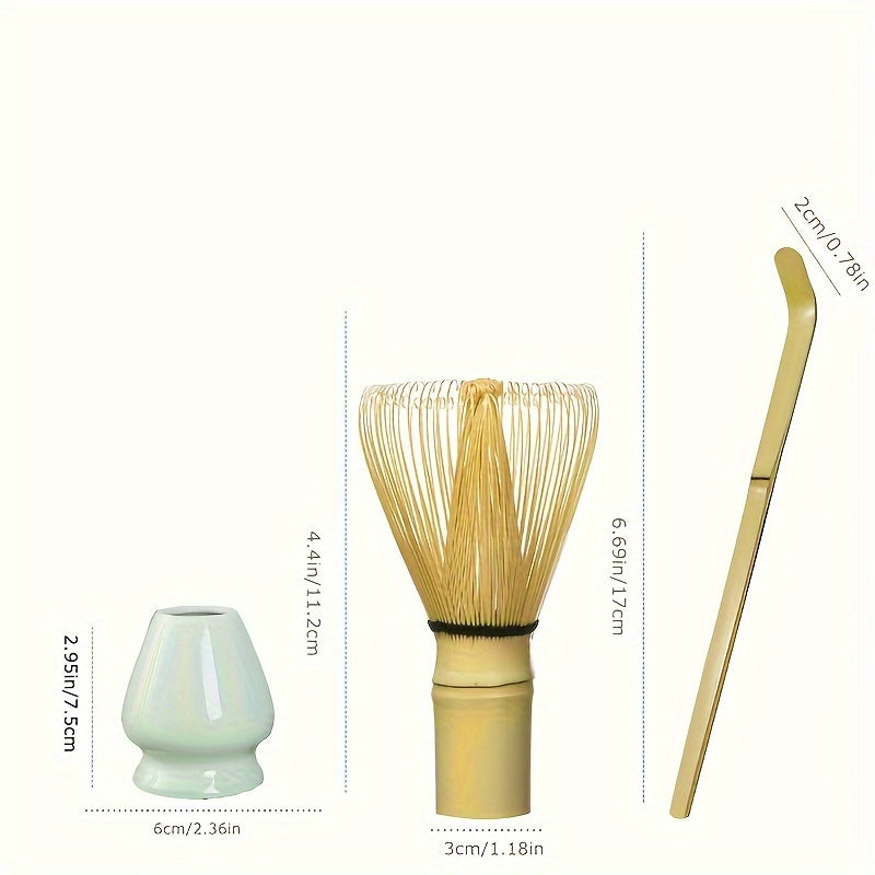 Набор из 3 или 5 инструментов для матча, включая чайный венчик, кисть для матча, венчик Бай Бэнь Ли, инструмент для заказа чая Ли Комбинация династии Сун, набор для взбивания матча, чайную кисть, чайную ложку, подставку для чаши.