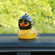 Duck Car Dashboard Ornament PVC Metal Gun Sunglasses Car Interior Decor Gift