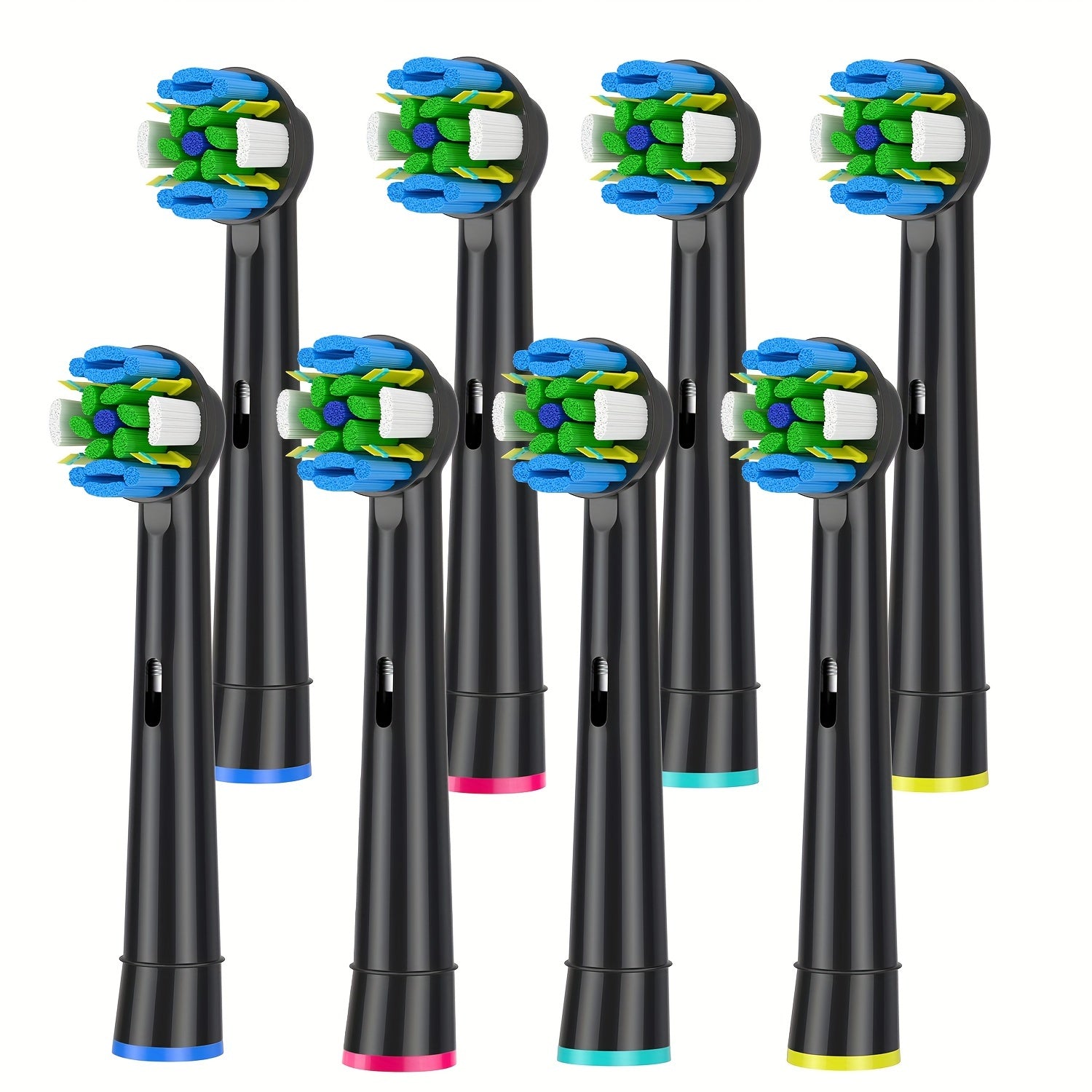 8 dona Elektr tozalash choʻtkalari uchun almashtirish boshliqlari, koʻk va yashil soʻqichlar, yumshoq, tish goʻshtini massaj qilish