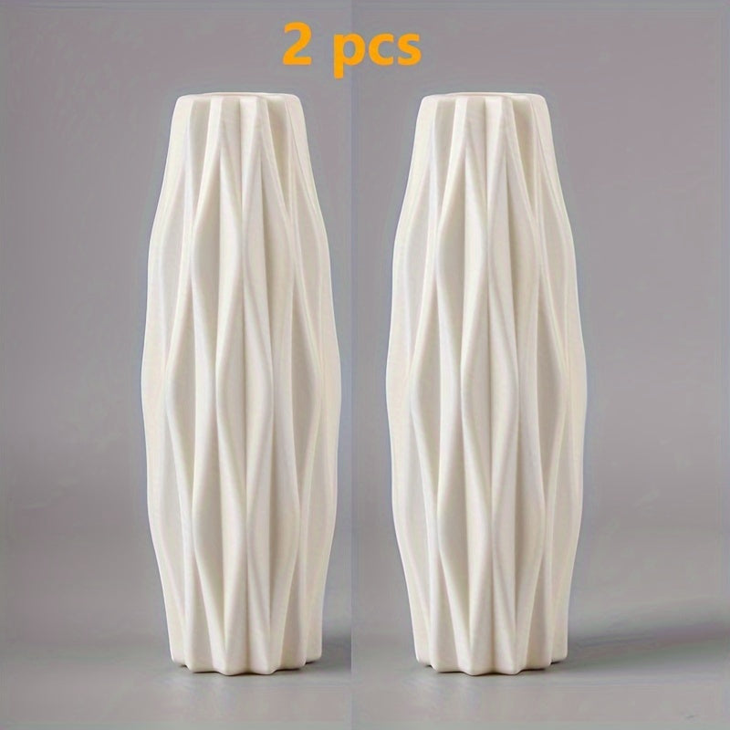 Flower Vase for Living Room Decor Plastic Imitation Glaze Aesthetic Spring Summer