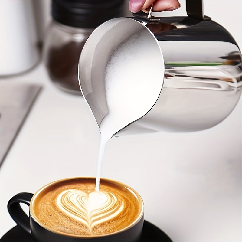 600ml Stainless Steel Handheld Milk Frother Pitcher for Latte Cappuccino Espresso