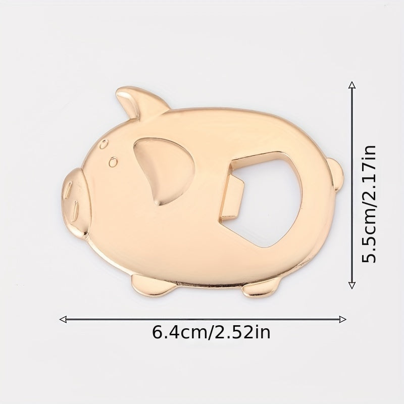 Golden Piggy Metal Bottle Opener for Weddings and Parties