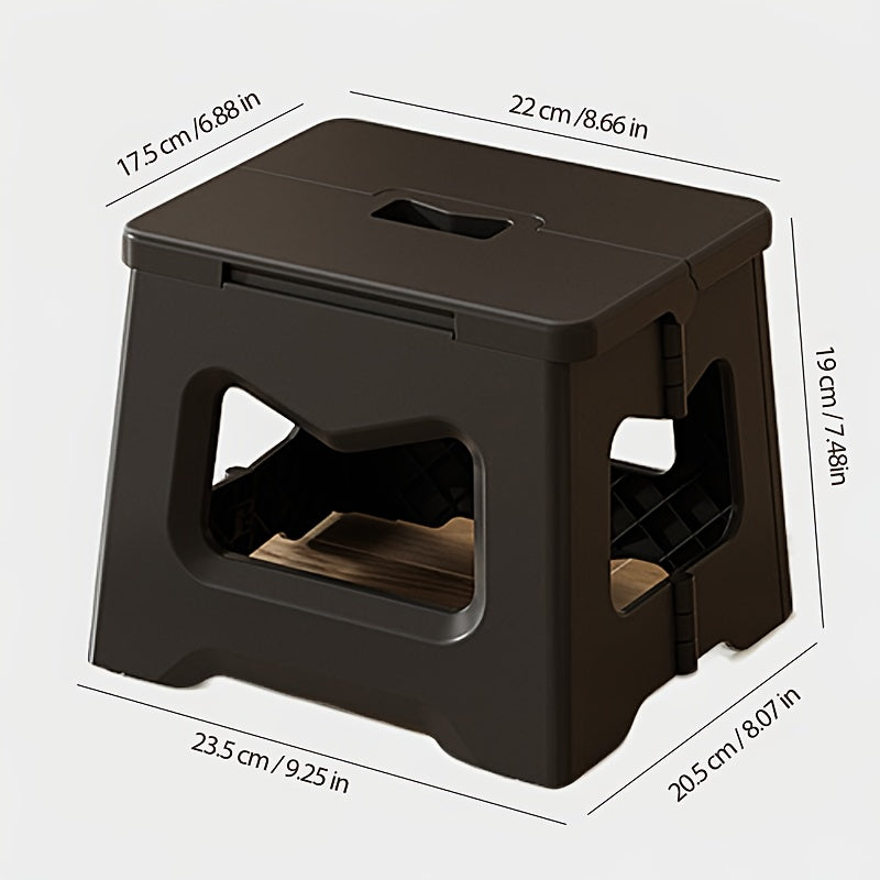 Taburete de plástico plegable, cuadrado, compacto, para cocina, baño y camping