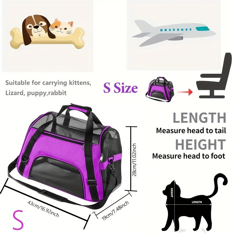 Lightweight Foldable Pet Carrier for Cats and Dogs Ventilated Safe Travel