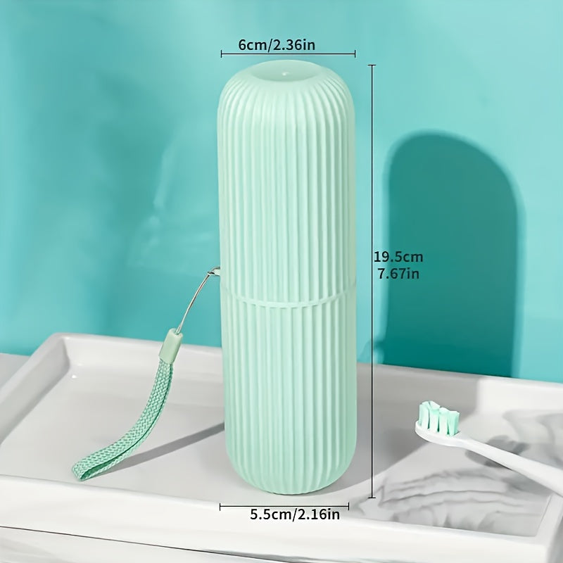 Portable Travel Toothbrush Case with Gargle Cup and Toothpaste Holder