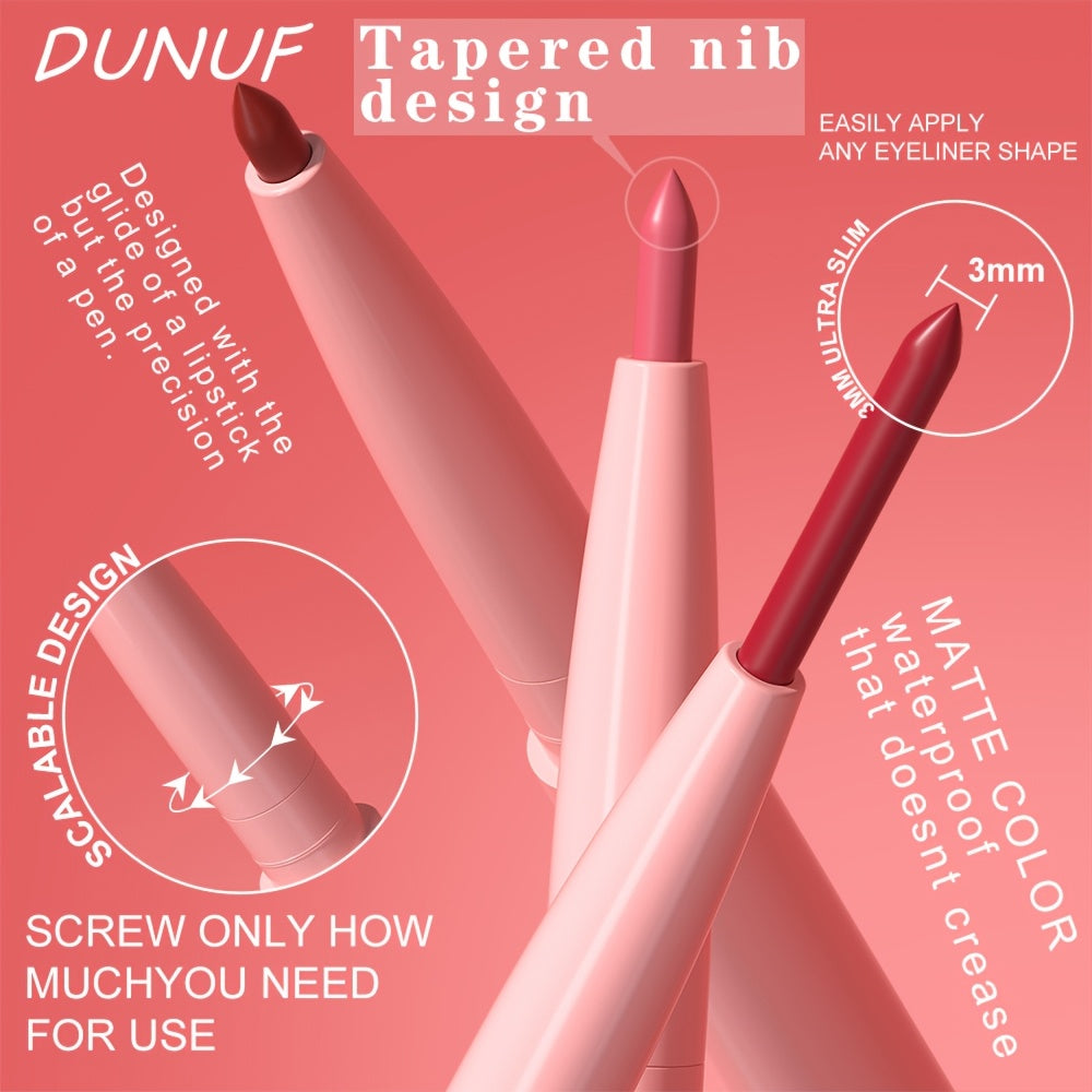 Women Matte Waterproof Lip Liner Pencil Long Lasting Tapered Tip
