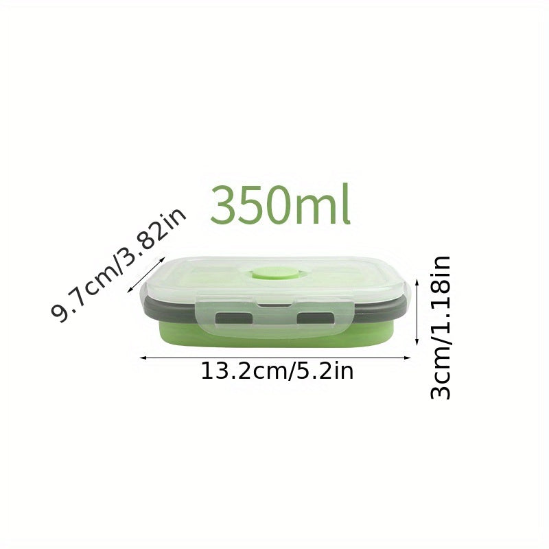 Juego de 4 recipientes de silicona apilables para almacenamiento de alimentos con tapas para almuerzos