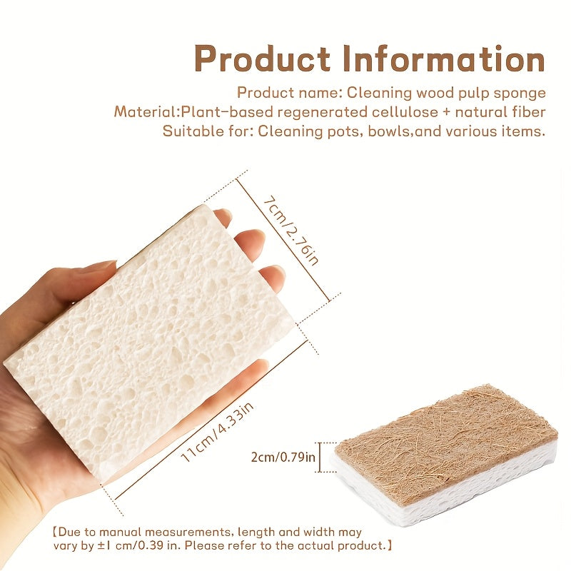 Sellüloza tozalash gubkasi ikki tomonlama yutuvchi biogaziladigan idish tozalash choʻpichi