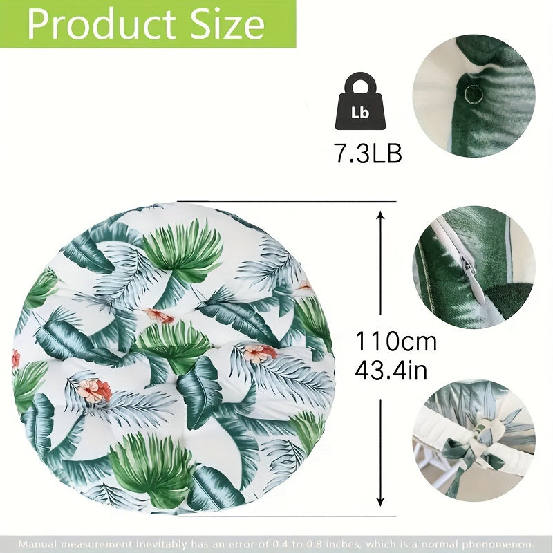 Oversized Round Seat Cushion with Fluffy Fill for Lounge Chairs 44 Inch