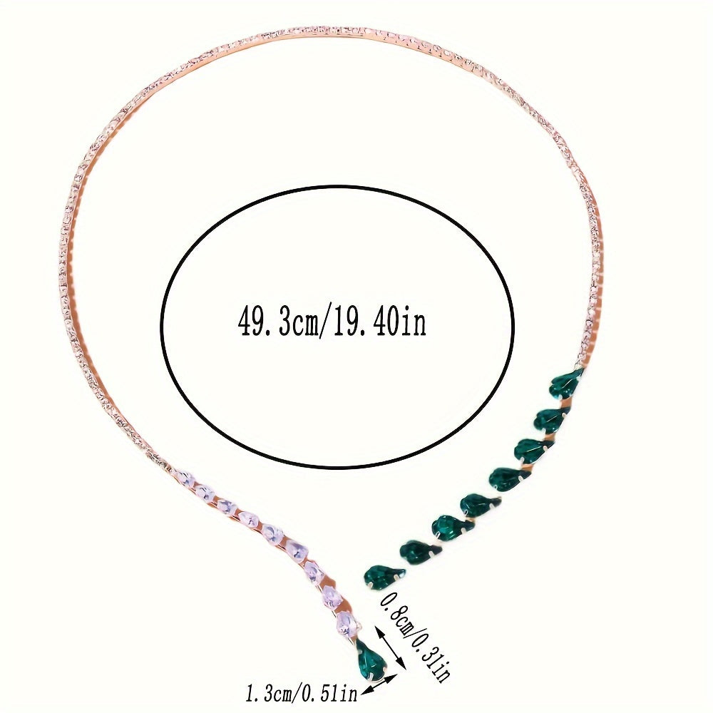 Teardrop Necklace for Brides Cubic Zirconia UV Plated Copper Wedding Jewelry