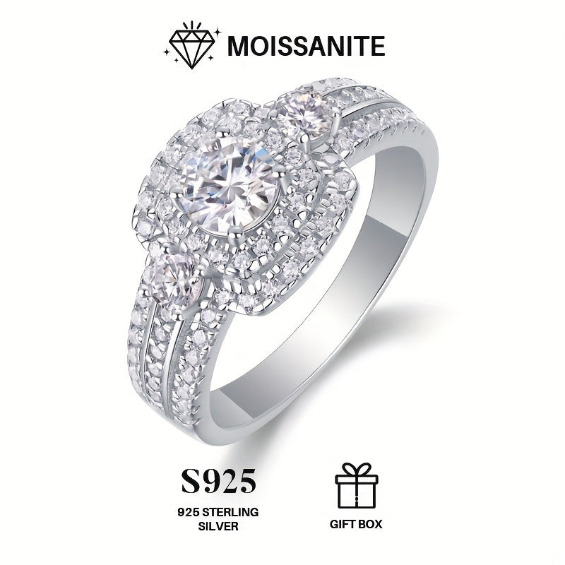 18K Gold-Plated Moissanite Engagement Ring for Weddings and Anniversaries