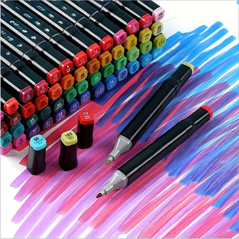 48 Double-Headed Painting Marker Pens Set with Cloth Bag for Artists and Students