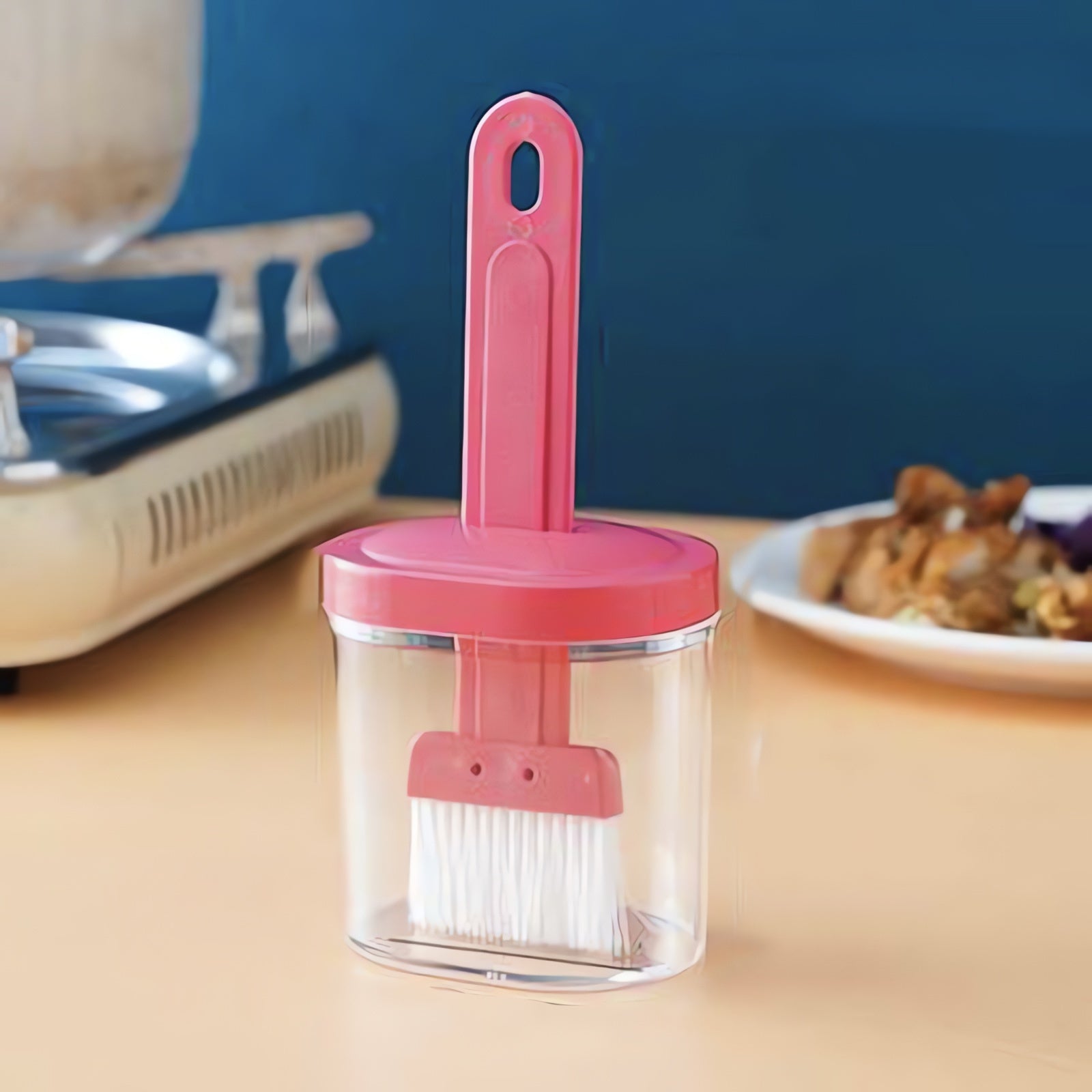 High Temperature Resistant Silicone Oil Brush with Storage Box for Cooking Baking Barbecue
