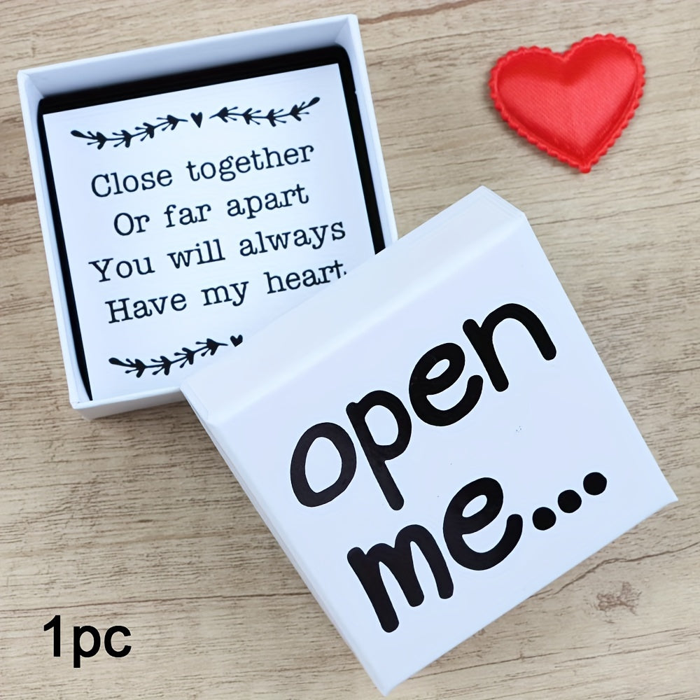 Long Distance Relationship Gift for Boyfriend or Girlfriend Romantic Love Note with Red Heart Cotton