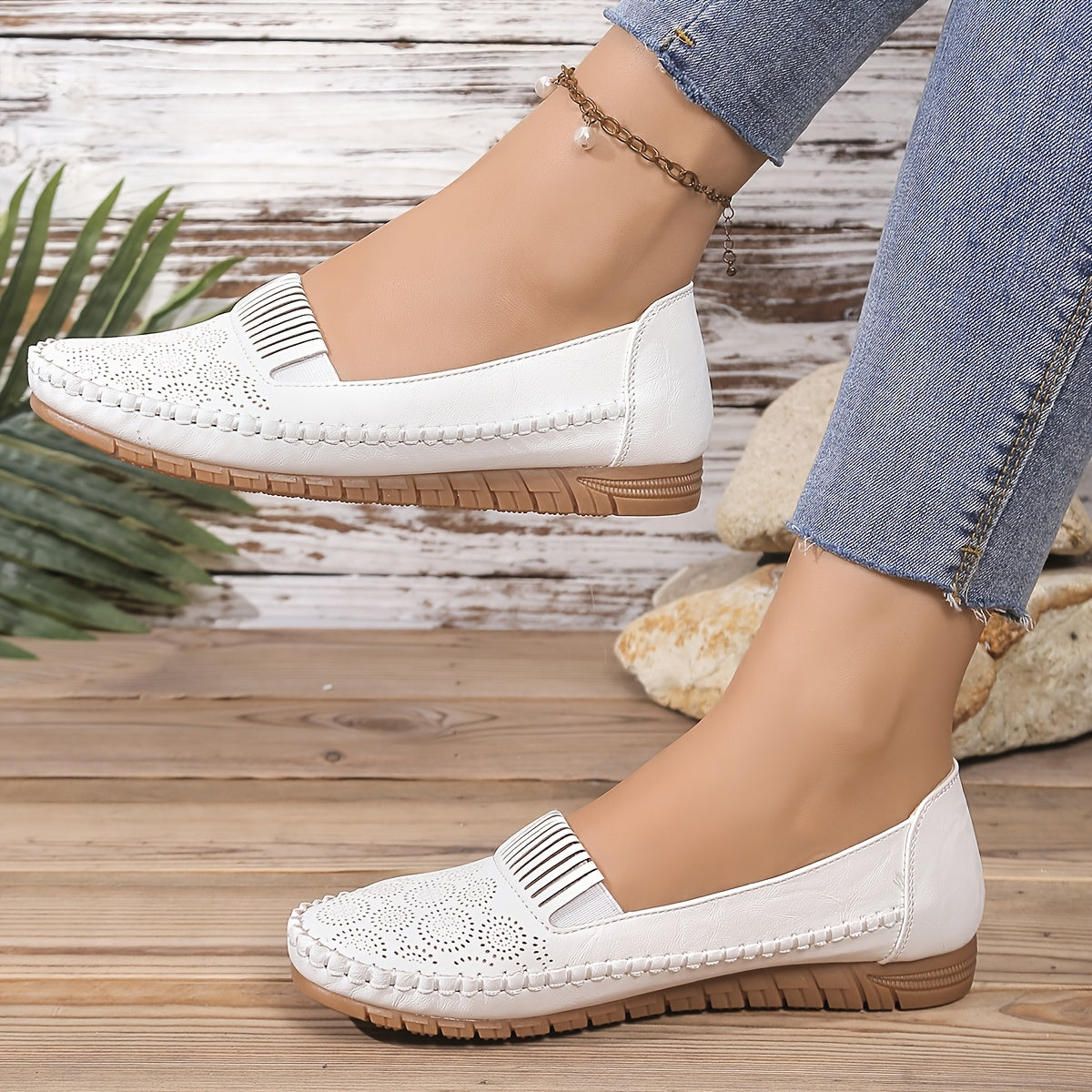 Women's Casual Slip-On Flats Faux Cover Upper Soft Fabric Lining