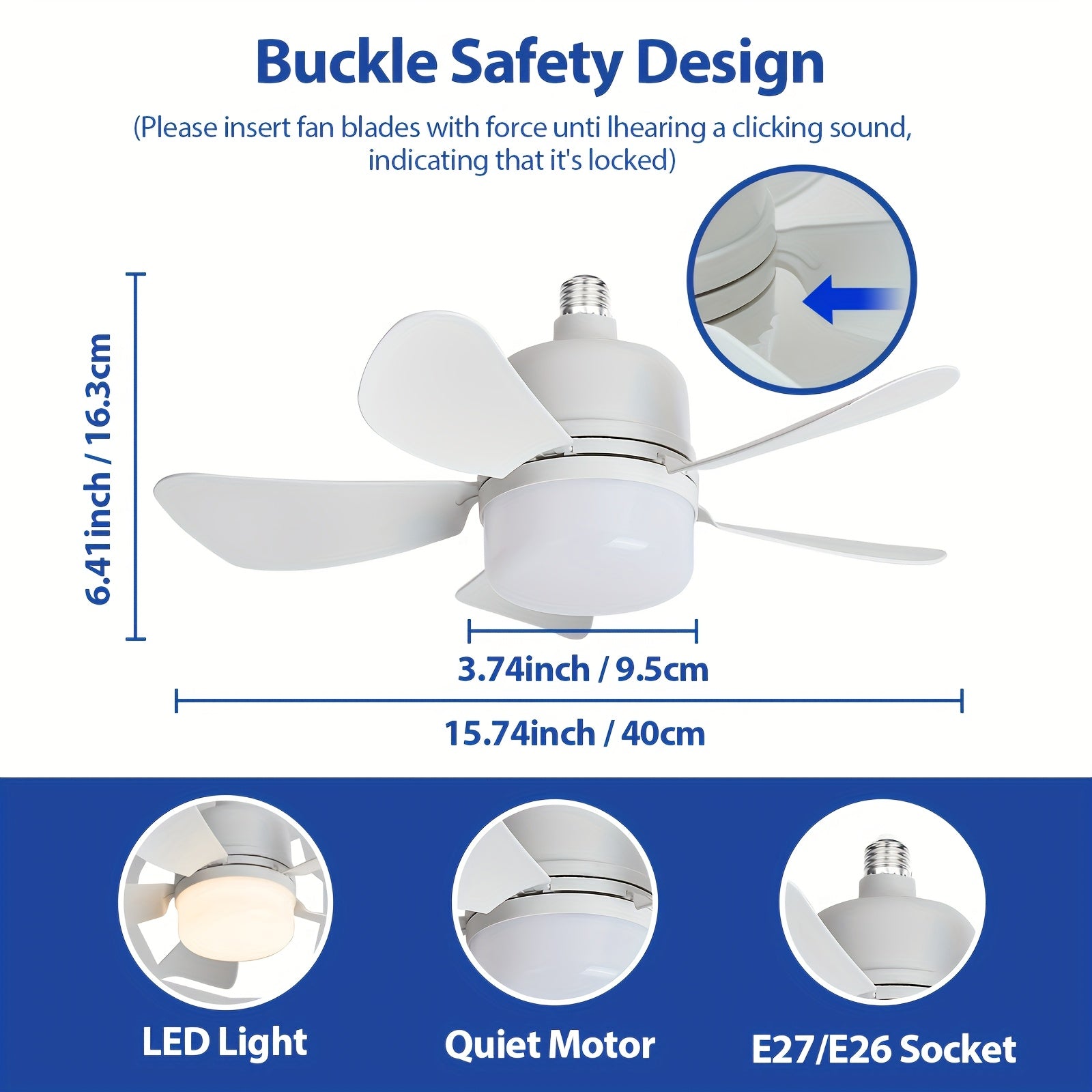 Modern Ceiling Fan with Lights and Remote for Indoor Use 85V-265V LED Bulb Sleek Design