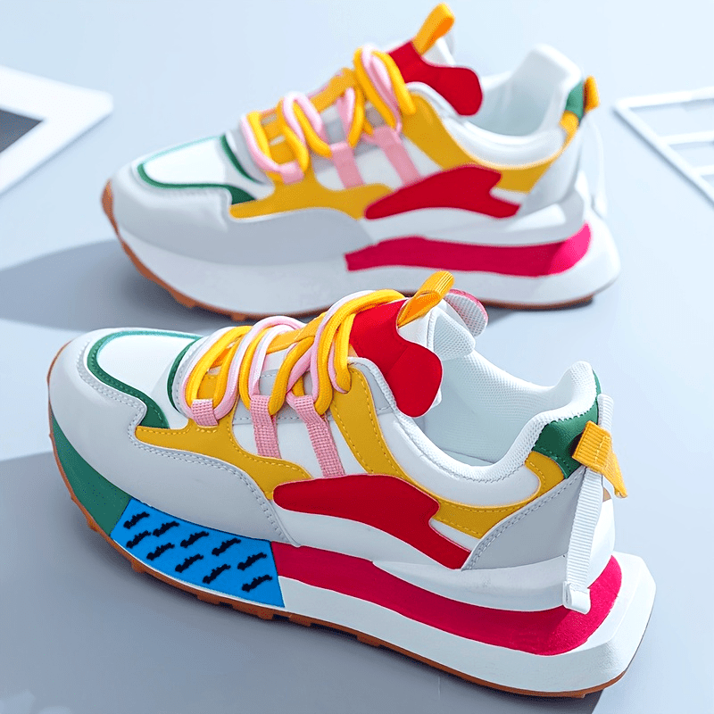Women's Colorful Casual Sneakers Breathable Fabric Non-Slip Sole