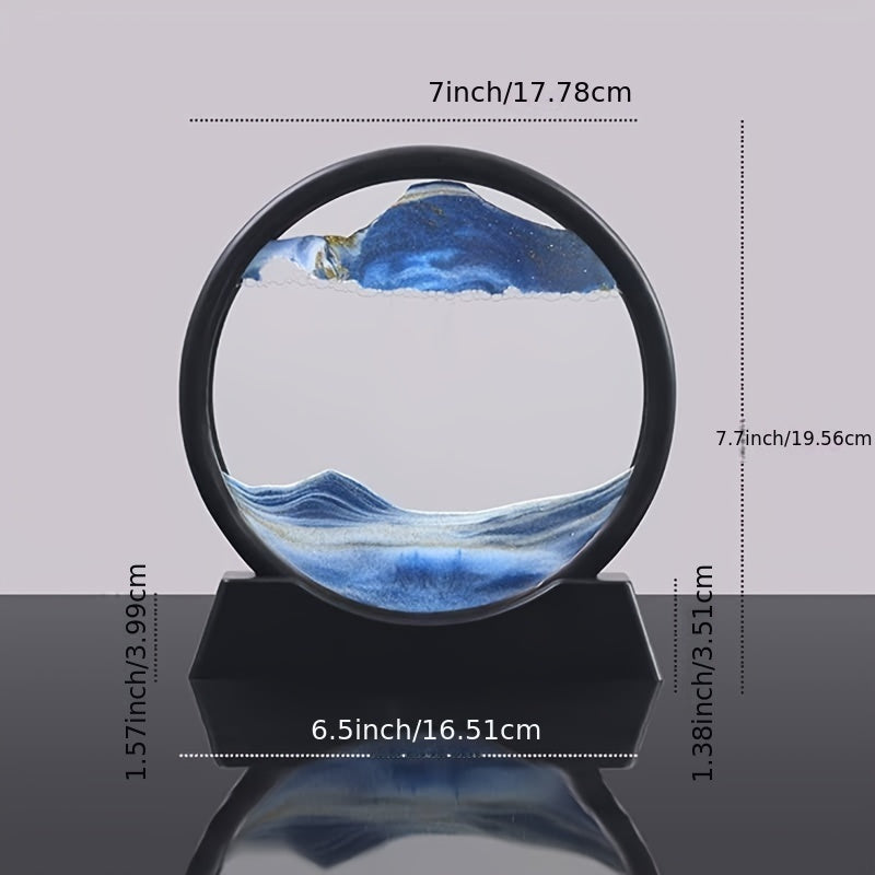 Ocean-Themed Quicksand Sand Art Ornament 8 Inch Deep Sea Glass Decor for Home Office