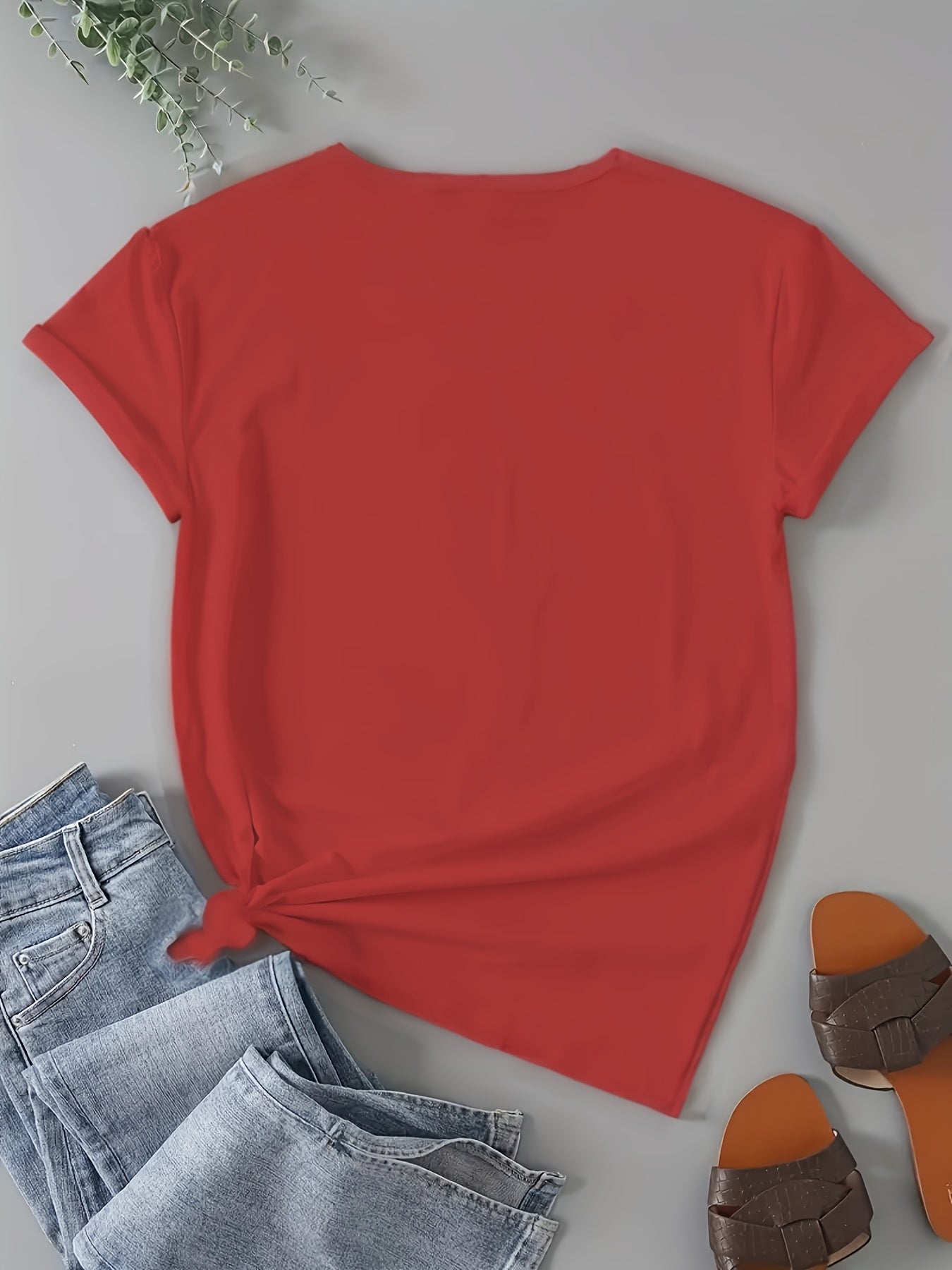 Women's Plus Size Short Sleeve Round Neck T-Shirt Blue Hollow Out Comfortable Fit