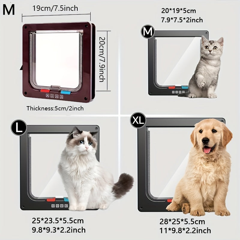 Two-Way Pet Door for Cats and Dogs ABS Secure and Convenient Access
