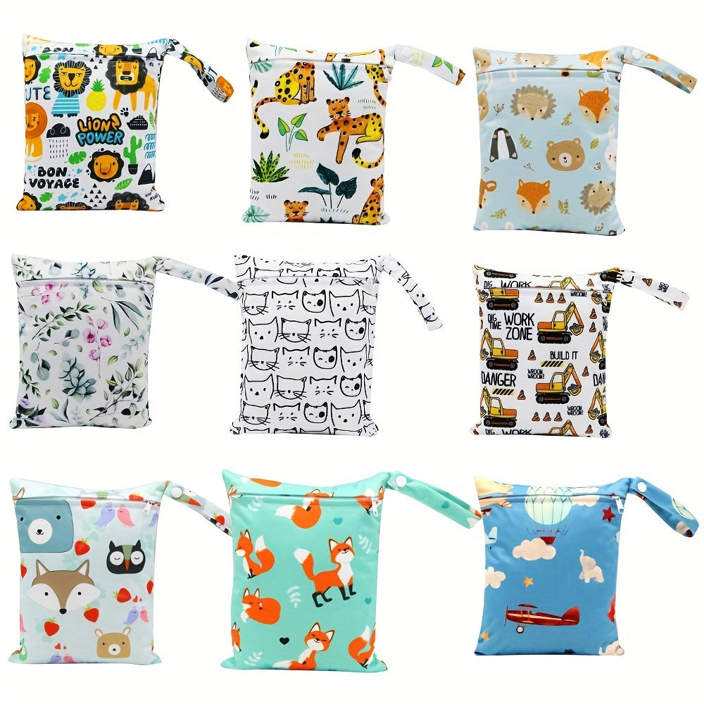 Cartoon Waterproof Polyester Wet Bag for Beach Swimming Makeup Toiletries Mixed Color