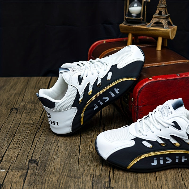 Erkaklar uchun yengil denim yugurish poyabzallari, sirpanmaydigan bog'ichli dizayn va aşınmaya chidamli sun'iy yuqori qismi bilan. EVA ichki qismi, tasodifiy ko'cha uslubi, bir rangli, piyoda yurish va ochiq havoda foydalanish uchun mos.