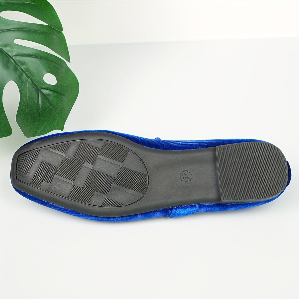 Ayollar uchun velur balet tufli, tassel detallari bilan, slip-on, kvadrat barmoqli poyabzal