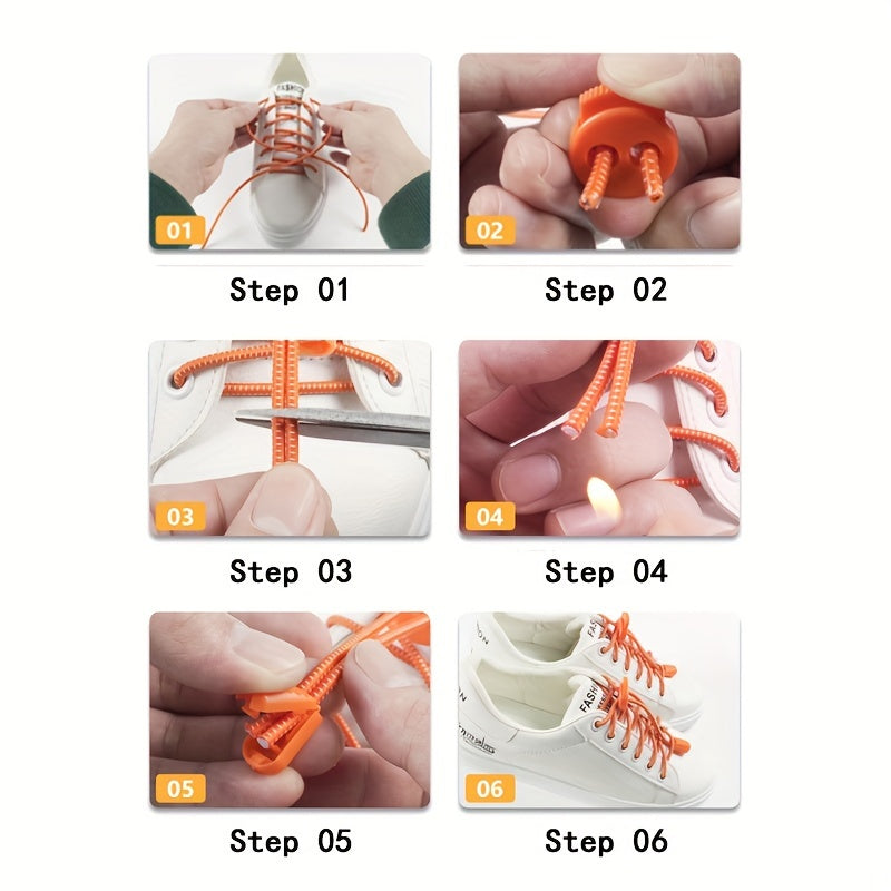 2 Pairs Elastic No Tie Shoelaces for Adults Sports Sneakers Rope Laces