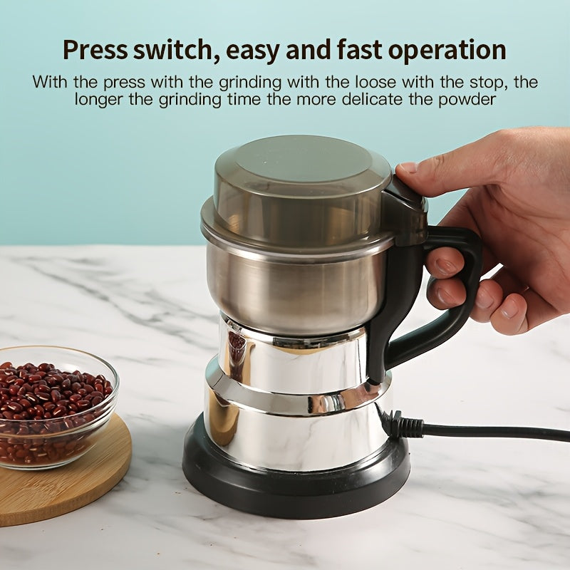220В нержавеющая сталь мини-электрическая мельница для зерна с 4 лезвиями для сухого помола